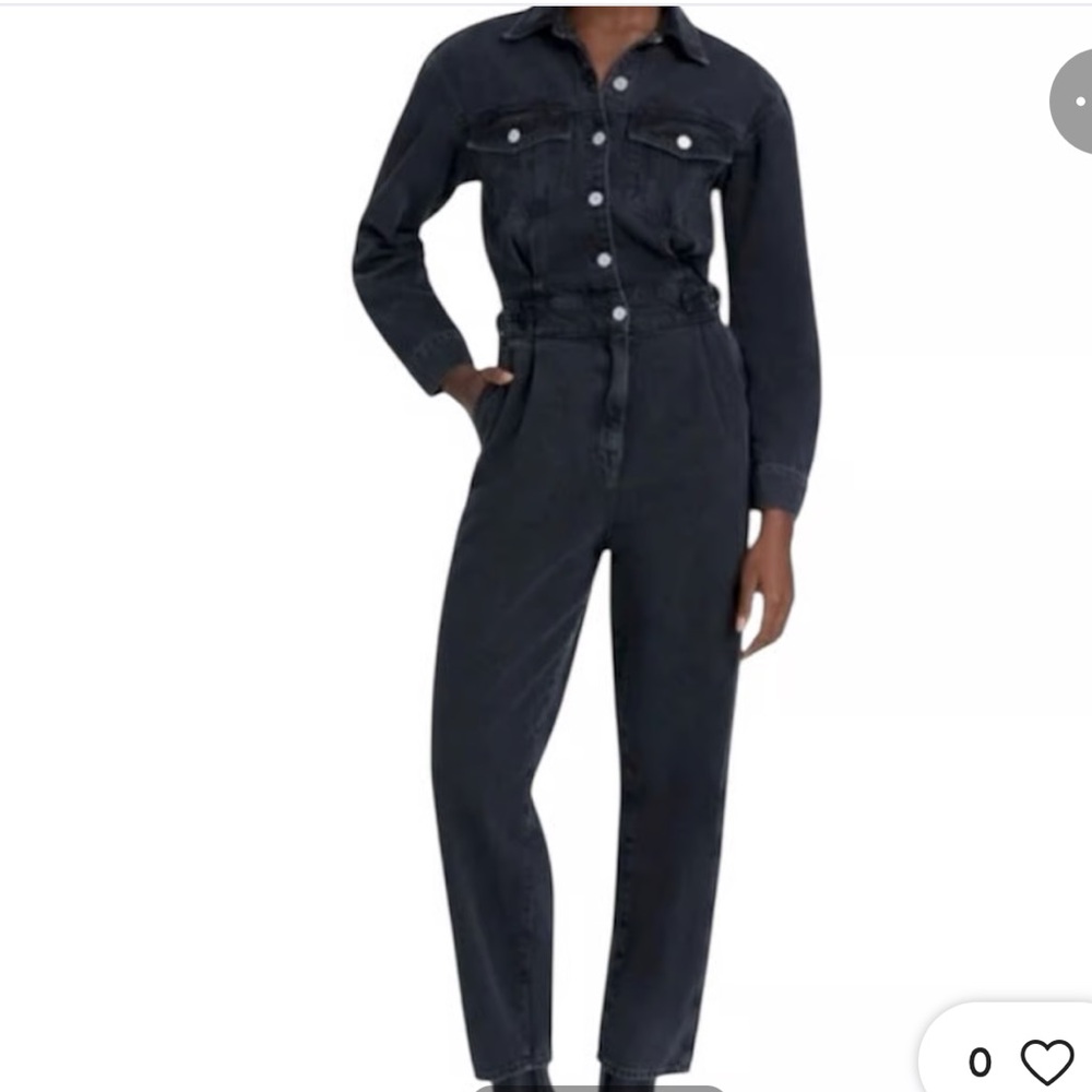 7 for All Mankind Black Denim Balloon Sleeve Jumpsuit Sz. S Gently used.